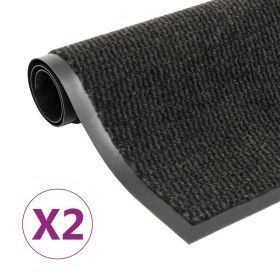 Rectangular knotted entrance mats 2 pcs black 40x60 cm by vidaXL, Doormats - Ref: Foro24-3051602, Price: 24,44 €, Discount: %