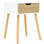 Nachttisch aus weißem und Sonoma-Holzwerkstoff, 40 x 40 x 56 cm von vidaXL, Nachttische - Ref: Foro24-326805, Preis: 70,06 €,...