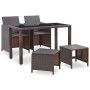 5-piece garden dining set and brown synthetic rattan cushions by vidaXL, Garden sets - Ref: Foro24-42525, Price: 326,88 €, Di...