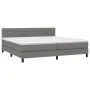 Box spring bed with dark gray fabric mattress 200x200 cm by , Beds and slatted bases - Ref: Foro24-3140162, Price: 573,83 €, ...