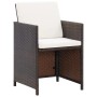 Set comedor de jardín 5 piezas y cojines ratán sintético marrón de vidaXL, Conjuntos de jardín - Ref: Foro24-42525, Precio: 3...