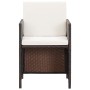 Set comedor de jardín 5 piezas y cojines ratán sintético marrón de vidaXL, Conjuntos de jardín - Ref: Foro24-42525, Precio: 3...