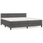 Box spring bed with dark gray velvet mattress 200x200 cm by , Beds and slatted bases - Ref: Foro24-3141384, Price: 530,89 €, ...