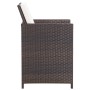 Set comedor de jardín 5 piezas y cojines ratán sintético marrón de vidaXL, Conjuntos de jardín - Ref: Foro24-42525, Precio: 3...