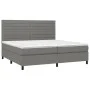 Box spring bed with dark gray fabric mattress 200x200 cm by , Beds and slatted bases - Ref: Foro24-3141882, Price: 658,06 €, ...