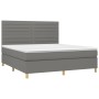 Box spring bed with dark gray fabric mattress 180x200 cm by , Beds and slatted bases - Ref: Foro24-3142434, Price: 607,83 €, ...