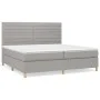 Box spring bed with light gray fabric mattress 200x200 cm by , Beds and slatted bases - Ref: Foro24-3142441, Price: 614,20 €,...