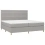 Box spring bed with light gray fabric mattress 200x200 cm by , Beds and slatted bases - Ref: Foro24-3142441, Price: 614,20 €,...