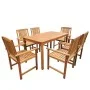 Garten-Essgruppe 7-teilig aus massivem Akazienholz von vidaXL, Gartensets - Ref: Foro24-42623, Preis: 609,80 €, Rabatt: %