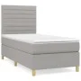 Box spring bed with light gray fabric mattress 100x200 cm by , Beds and slatted bases - Ref: Foro24-3142393, Price: 331,12 €,...