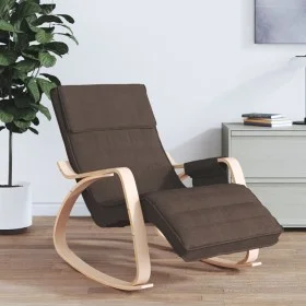 Silla mecedora de tela marrón oscuro de , Mecedoras - Ref: Foro24-351078, Precio: 149,68 €, Descuento: %