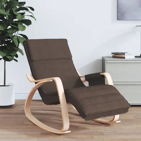 Silla mecedora de tela marrón oscuro de , Mecedoras - Ref: Foro24-351078, Precio: 149,68 €, Descuento: %