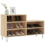 Mueble zapatero madera contrachapada roble Sonoma 102x36x60 cm de , Zapateros y organizadores de calzado - Ref: Foro24-831391...