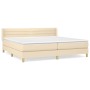 Box spring bed with cream fabric mattress 200x200 cm by , Beds and slatted bases - Ref: Foro24-3130382, Price: 583,00 €, Disc...