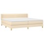 Box spring bed with cream fabric mattress 200x200 cm by , Beds and slatted bases - Ref: Foro24-3130382, Price: 583,00 €, Disc...