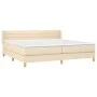 Box spring bed with cream fabric mattress 200x200 cm by , Beds and slatted bases - Ref: Foro24-3130382, Price: 557,69 €, Disc...