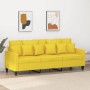 Sofá de 3 plazas de tela amarillo claro 180 cm by , Sofas - Ref: Foro24-359280, Price: 256,57 €, Discount: %