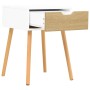 Nachttisch aus weißem und Sonoma-Holzwerkstoff, 40 x 40 x 56 cm von vidaXL, Nachttische - Ref: Foro24-326805, Preis: 70,06 €,...