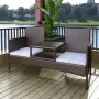 2-seater garden sofa with brown synthetic rattan table by vidaXL, garden benches - Ref: Foro24-42843, Price: 204,61 €, Discou...
