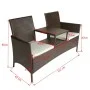 2-seater garden sofa with brown synthetic rattan table by vidaXL, garden benches - Ref: Foro24-42843, Price: 204,61 €, Discou...