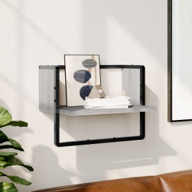 Estante de pared con barra gris Sonoma 40x25x30 cm by , Shelves and shelves - Ref: Foro24-836286, Price: 16,81 €, Discount: %