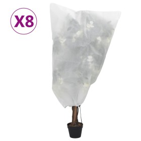 Cubiertas para plantas con cordón 8 uds 70 g/m² 0,8x0,8 m