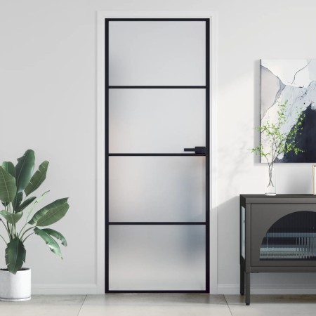 Innentür, dünn, schwarz, Glas und Aluminium, 76x201,5 cm. von , Türen für zu Hause - Ref: Foro24-155117, Preis: 219,11 €, Rab...