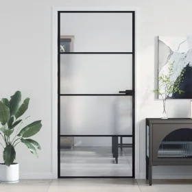 Innentür, dünn, schwarz, Glas und Aluminium, 93x201,5 cm. von , Türen für zu Hause - Ref: Foro24-155120, Preis: 197,40 €, Rab...