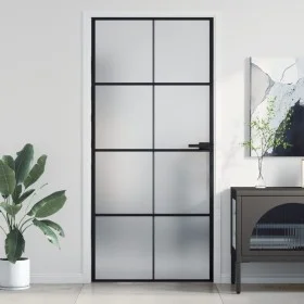 Innentür, dünn, schwarz, Glas und Aluminium, 93x201,5 cm. von , Türen für zu Hause - Ref: Foro24-155129, Preis: 208,68 €, Rab...