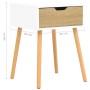 Nachttisch aus weißem und Sonoma-Holzwerkstoff, 40 x 40 x 56 cm von vidaXL, Nachttische - Ref: Foro24-326805, Preis: 70,06 €,...