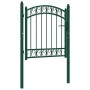 Puerta de jardín con arco superior acero verde 100x100 cm
