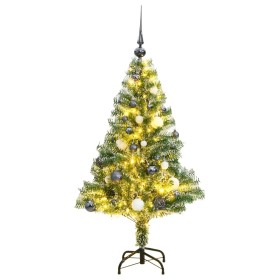 Árbol de Navidad artificial con 150 LEDs bolas y nieve 150 cm