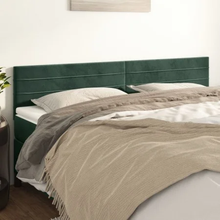 Headboards 2 units of dark green velvet 100x5x78/88 cm by , Headboards and footboards - Ref: Foro24-346197, Price: 62,54 €, D...