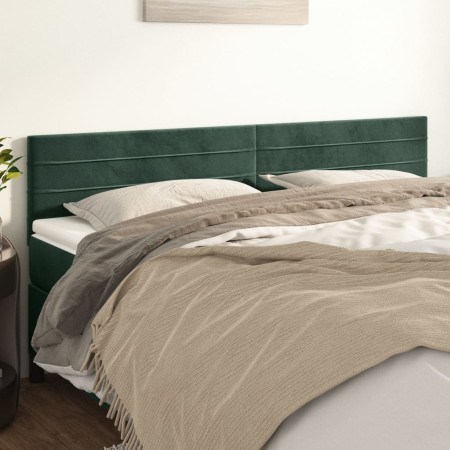 Kopfteile 2 Einheiten aus dunkelgrünem Samt 100x5x78/88 cm von , Kopf- und Fußteile - Ref: Foro24-346197, Preis: 71,34 €, Rab...