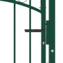 Puerta de jardín con arco superior acero verde 100x100 cm