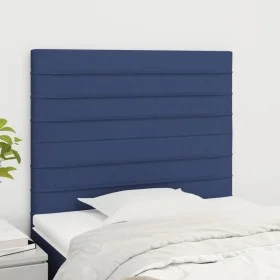 Headboards 2 units of blue fabric 100x5x78/88 cm by , Headboards and footboards - Ref: Foro24-3116468, Price: 64,52 €, Discou...