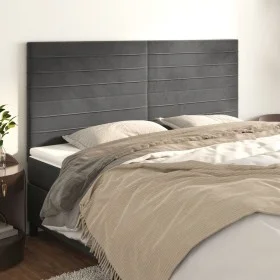 Kopfteile 4 Einheiten aus dunkelgrauem Samt 100x5x78/88 cm von , Kopf- und Fußteile - Ref: Foro24-3116539, Preis: 88,23 €, Ra...