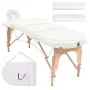 Folding massage table 4 cm thick 2 cushions white by vidaXL, massage tables - Ref: Foro24-110158, Price: 218,09 €, Discount: %