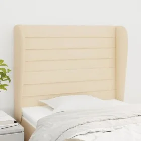 Headboard with cream fabric ears 103x23x118/128 cm by , Headboards and footboards - Ref: Foro24-3118091, Price: 88,17 €, Disc...