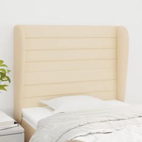 Kopfteil mit Ohren aus cremefarbenem Stoff, 103 x 23 x 118/128 cm von , Kopf- und Fußteile - Ref: Foro24-3118091, Preis: 89,6...