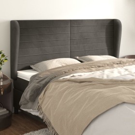 Kopfteil mit dunkelgrauen Samtohren 203x23x118/128 cm von , Kopf- und Fußteile - Ref: Foro24-3118163, Preis: 106,88 €, Rabatt: %