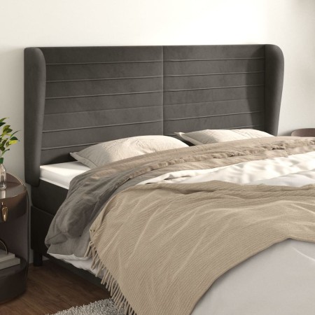 Kopfteil mit dunkelgrauen Samtohren 203x23x118/128 cm von , Kopf- und Fußteile - Ref: Foro24-3118163, Preis: 106,88 €, Rabatt: %