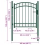Puerta de jardín con arco superior acero verde 100x100 cm