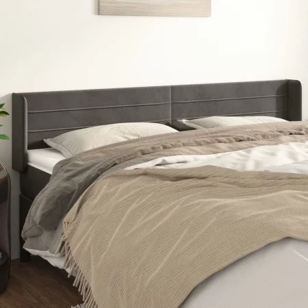 Kopfteil aus dunkelgrauem Samt, 203 x 16 x 78/88 cm von , Kopf- und Fußteile - Ref: Foro24-3118975, Preis: 57,87 €, Rabatt: %