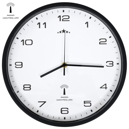 Reloj radiocontrol de pared cuarzo blanco y negro 31 cm de vidaXL, Relojes de pared - Ref: Foro24-50617, Precio: 31,96 €, Des...