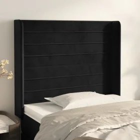 Kopfteil mit Ohren aus schwarzem Samt, 103 x 16 x 118/128 cm von , Kopf- und Fußteile - Ref: Foro24-3119764, Preis: 64,77 €, ...
