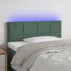 LED-Kopfteil aus dunkelgrünem Samt, 90 x 5 x 78/88 cm von , Kopf- und Fußteile - Ref: Foro24-3121651, Preis: 45,79 €, Rabatt: %