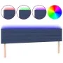 Kopfteil aus blauem Stoff mit LED 200x5x78/88 cm von , Kopf- und Fußteile - Ref: Foro24-3121780, Preis: 70,42 €, Rabatt: %