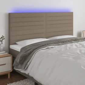 Headboard with LED lights taupe gray fabric 180x5x118/128 cm by , Headboards and footboards - Ref: Foro24-3122582, Price: 134...