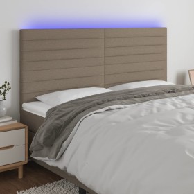 Kopfteil mit LED-Leuchten, taupegrauer Stoff, 180 x 5 x 118/128 cm von , Kopf- und Fußteile - Ref: Foro24-3122582, Preis: 136...